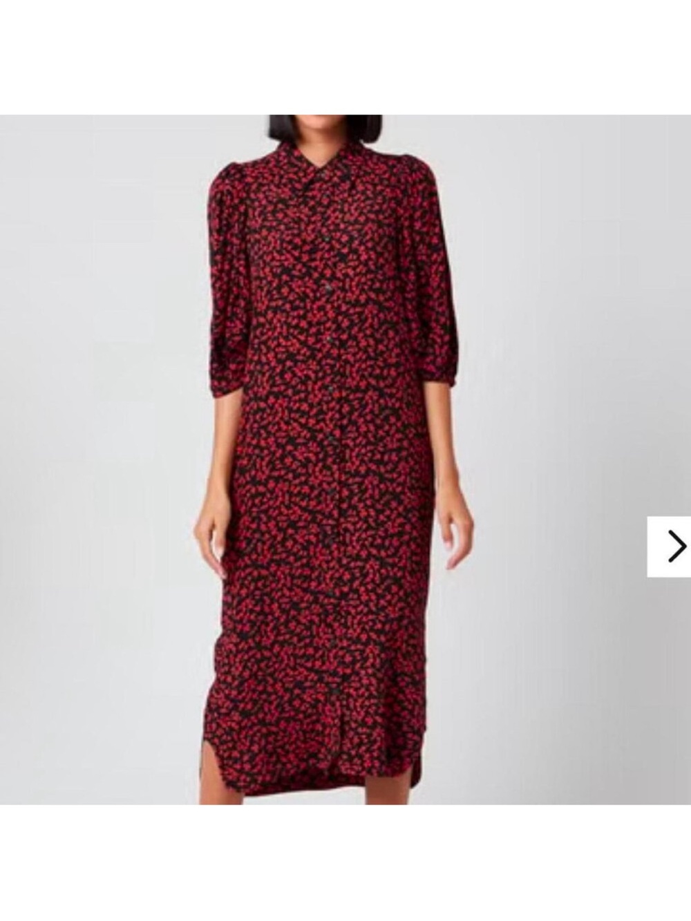 Ganni GANNI printed botanical crepe Midi Dress